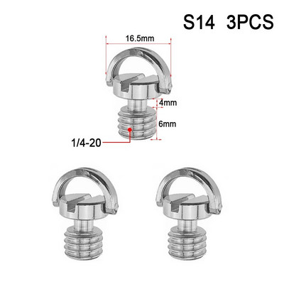 1/4 3/8 kameracsavar a gyorskioldó lemezhez 1/4 3/8 hüvelykes D-gyűrűs csavaros állvány gömbfejre szerelhető adapter fotózási kiegészítők