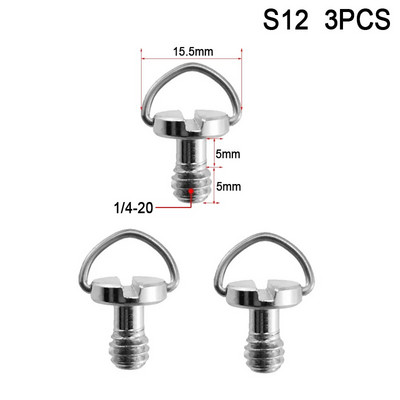 1/4 3/8 kameracsavar a gyorskioldó lemezhez 1/4 3/8 hüvelykes D-gyűrűs csavaros állvány gömbfejre szerelhető adapter fotózási kiegészítők
