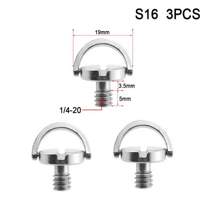 1/4 3/8 kameracsavar a gyorskioldó lemezhez 1/4 3/8 hüvelykes D-gyűrűs csavaros állvány gömbfejre szerelhető adapter fotózási kiegészítők