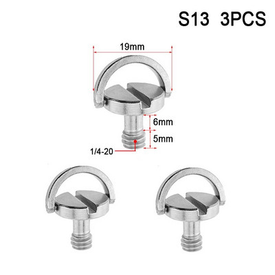 1/4 3/8 kameracsavar a gyorskioldó lemezhez 1/4 3/8 hüvelykes D-gyűrűs csavaros állvány gömbfejre szerelhető adapter fotózási kiegészítők
