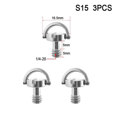 1/4 3/8 kameracsavar a gyorskioldó lemezhez 1/4 3/8 hüvelykes D-gyűrűs csavaros állvány gömbfejre szerelhető adapter fotózási kiegészítők