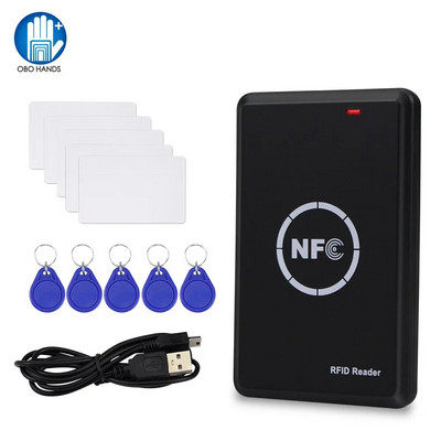 Duplicator de carduri NFC 125KHz Copiator cheie RFID Cititor de carduri inteligente Scriitor 13,56MHz Programator criptat USB UID/T5577 Tag inscriptibil