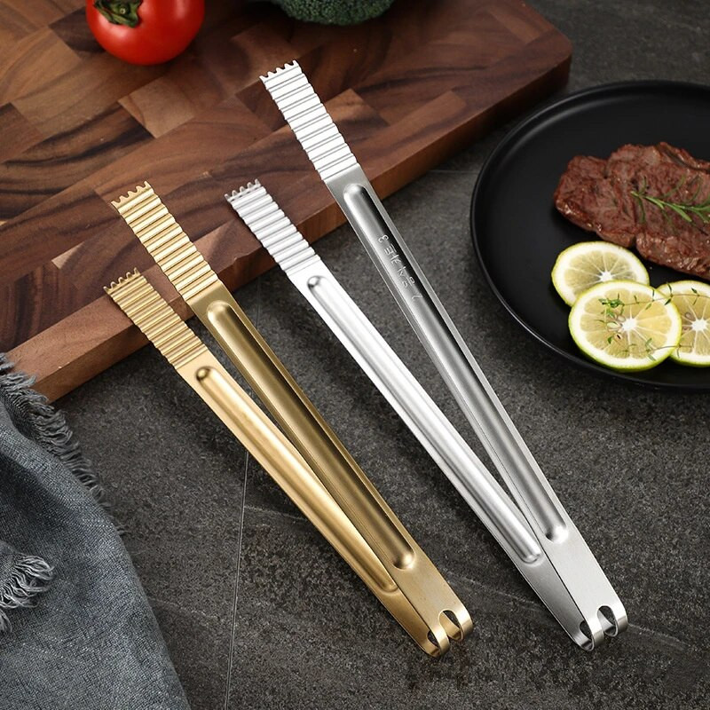 Clemă pentru grătar coreeană din oțel inoxidabil, anti-alunecare, mâner extins, clește pentru friptură, bufet multifuncțional, clemă comună, ustensile de bucătărie