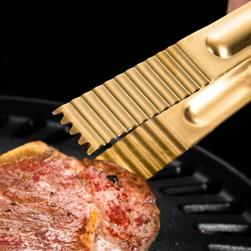 Clemă pentru grătar coreeană din oțel inoxidabil, anti-alunecare, mâner extins, clește pentru friptură, bufet multifuncțional, clemă comună, ustensile de bucătărie