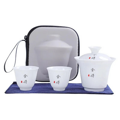 Veselă chinezească Kung Fu pentru ceremonie de ceai Set ceainic, ceașcă din porțelan ceramic, joc de călătorie joc de ceai, accesorii de bucătărie