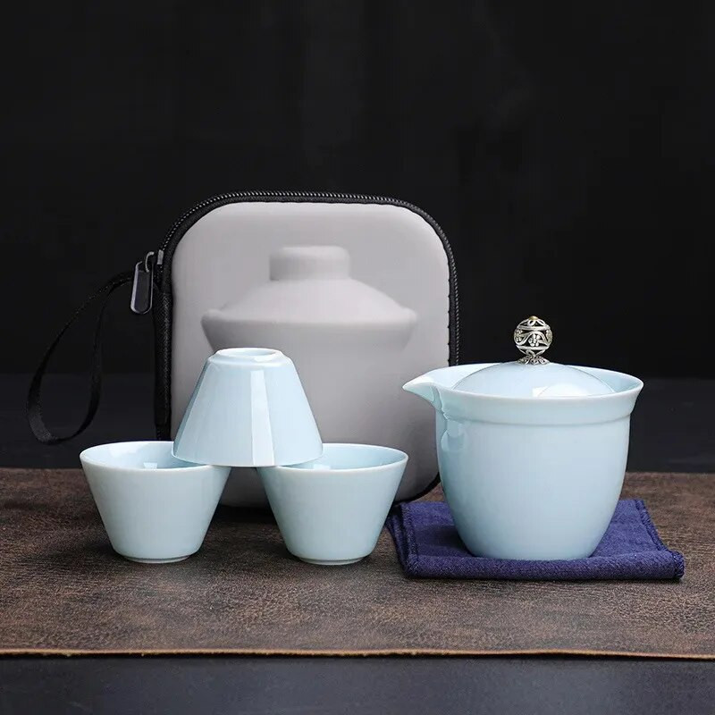 Kínai kung fu edények teáskanna készlet, kerámia porcelán csésze, utazási Juego De Te teaedény, konyhai kiegészítők