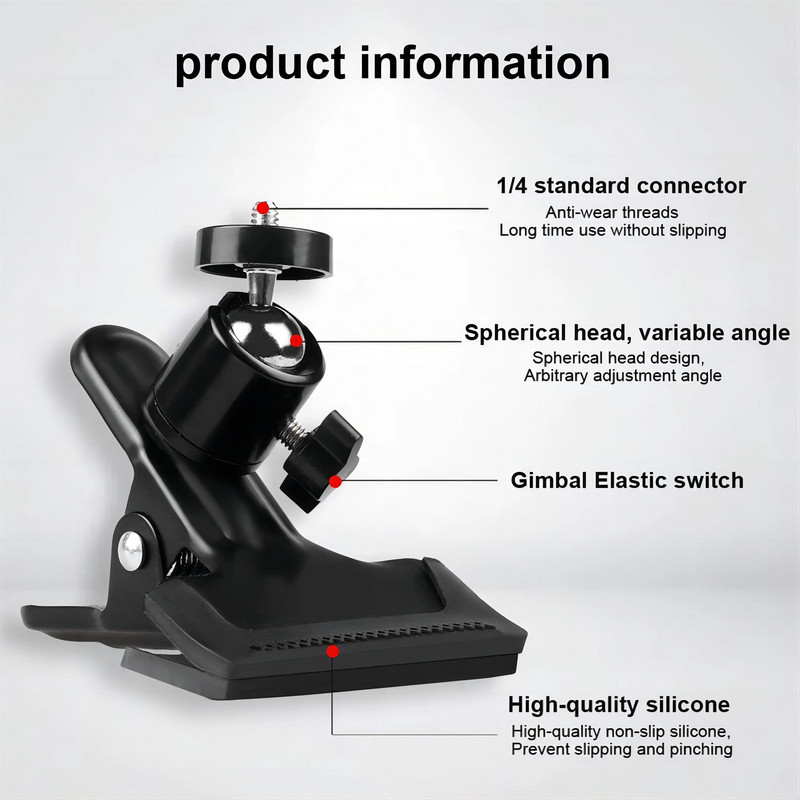 360 rotacija držača za pametni telefon Stezaljka za emitiranje uživo Nosač za iPhone Samsung Gitara za fotografiranje Glava Stezaljka Stativi