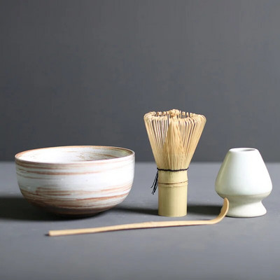 4/5 kom/set set za Matcha čaj Bambusova žlica Keramička zdjela za Matcha tradicionalni kućni ručno izrađeni alati za pripremu čaja Set rođendanskih poklona