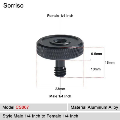 Sorriso Férfi 1/4 hüvelykes - nő 3/8 5/8 M4 M5 M6 M8 M10 Kamera Csavaros gömbfej Adapter rögzítő Telefon állványtartóhoz Állvány