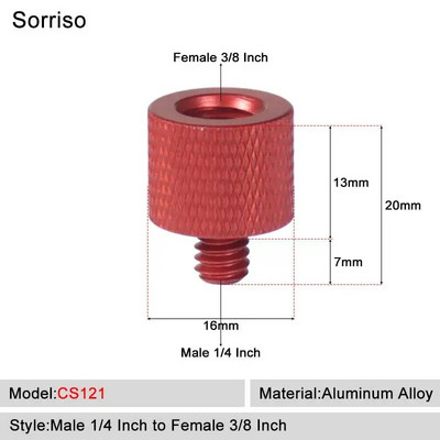 Sorriso Férfi 1/4 hüvelykes - nő 3/8 5/8 M4 M5 M6 M8 M10 Kamera Csavaros gömbfej Adapter rögzítő Telefon állványtartóhoz Állvány
