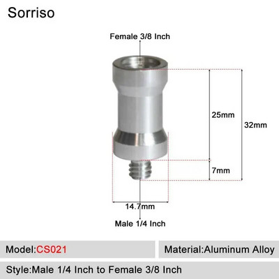 Sorriso Férfi 1/4 hüvelykes - nő 3/8 5/8 M4 M5 M6 M8 M10 Kamera Csavaros gömbfej Adapter rögzítő Telefon állványtartóhoz Állvány