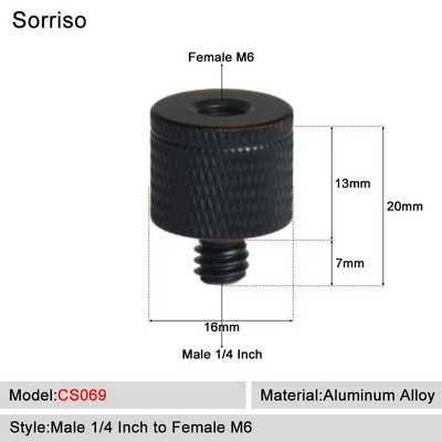 Sorriso Férfi 1/4 hüvelykes - nő 3/8 5/8 M4 M5 M6 M8 M10 Kamera Csavaros gömbfej Adapter rögzítő Telefon állványtartóhoz Állvány