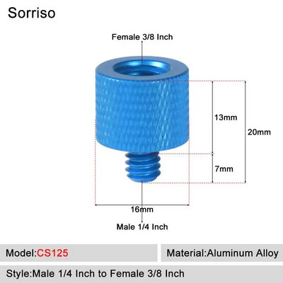 Sorriso Férfi 1/4 hüvelykes - nő 3/8 5/8 M4 M5 M6 M8 M10 Kamera Csavaros gömbfej Adapter rögzítő Telefon állványtartóhoz Állvány