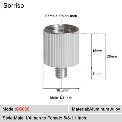 Sorriso Férfi 1/4 hüvelykes - nő 3/8 5/8 M4 M5 M6 M8 M10 Kamera Csavaros gömbfej Adapter rögzítő Telefon állványtartóhoz Állvány