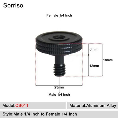 Sorriso Férfi 1/4 hüvelykes - nő 3/8 5/8 M4 M5 M6 M8 M10 Kamera Csavaros gömbfej Adapter rögzítő Telefon állványtartóhoz Állvány