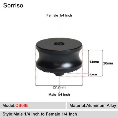 Sorriso Férfi 1/4 hüvelykes - nő 3/8 5/8 M4 M5 M6 M8 M10 Kamera Csavaros gömbfej Adapter rögzítő Telefon állványtartóhoz Állvány
