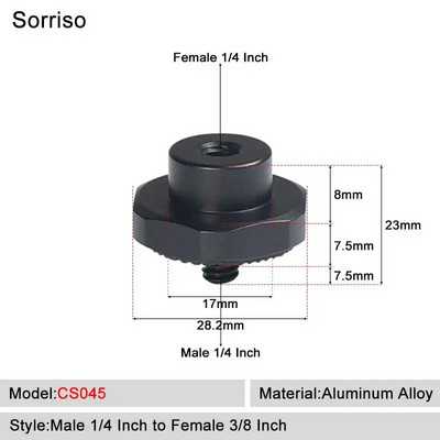 Sorriso Férfi 1/4 hüvelykes - nő 3/8 5/8 M4 M5 M6 M8 M10 Kamera Csavaros gömbfej Adapter rögzítő Telefon állványtartóhoz Állvány