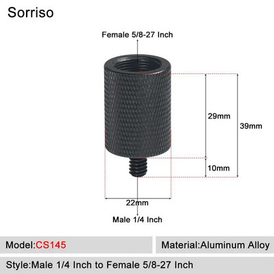 Sorriso Férfi 1/4 hüvelykes - nő 3/8 5/8 M4 M5 M6 M8 M10 Kamera Csavaros gömbfej Adapter rögzítő Telefon állványtartóhoz Állvány