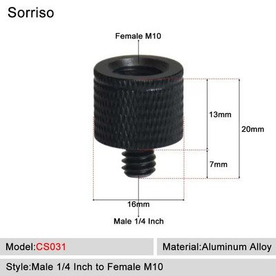 Sorriso Férfi 1/4 hüvelykes - nő 3/8 5/8 M4 M5 M6 M8 M10 Kamera Csavaros gömbfej Adapter rögzítő Telefon állványtartóhoz Állvány