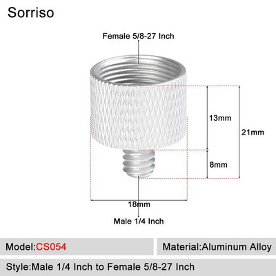 Sorriso Férfi 1/4 hüvelykes - nő 3/8 5/8 M4 M5 M6 M8 M10 Kamera Csavaros gömbfej Adapter rögzítő Telefon állványtartóhoz Állvány