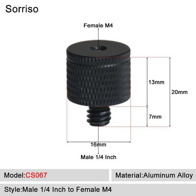 Sorriso Férfi 1/4 hüvelykes - nő 3/8 5/8 M4 M5 M6 M8 M10 Kamera Csavaros gömbfej Adapter rögzítő Telefon állványtartóhoz Állvány