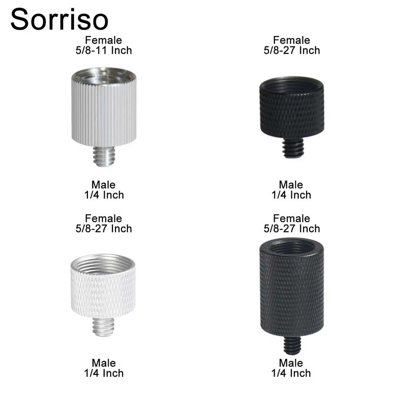 Sorriso Férfi 1/4 hüvelykes - nő 3/8 5/8 M4 M5 M6 M8 M10 Kamera Csavaros gömbfej Adapter rögzítő Telefon állványtartóhoz Állvány