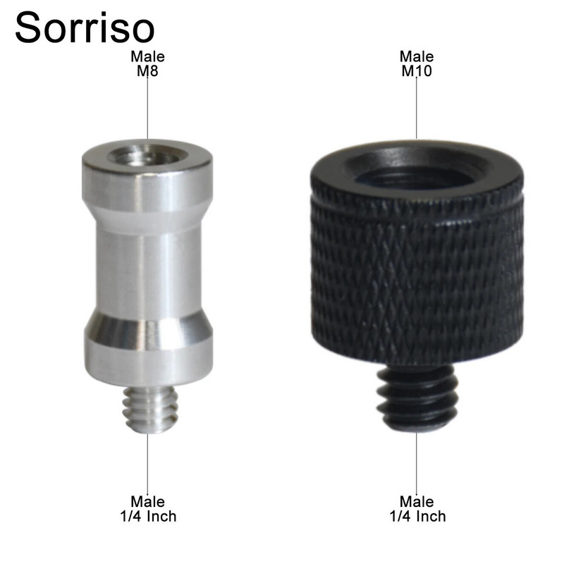 Sorriso Férfi 1/4 hüvelykes - nő 3/8 5/8 M4 M5 M6 M8 M10 Kamera Csavaros gömbfej Adapter rögzítő Telefon állványtartóhoz Állvány