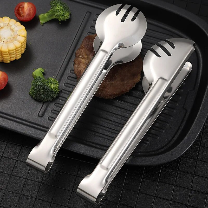 Kuhinjske hvataljke za odreske od nehrđajućeg čelika Neklizajuće Kruh Salata Buffet Kuhanje Višenamjenska stezaljka Kućni restoran Alati za roštilj
