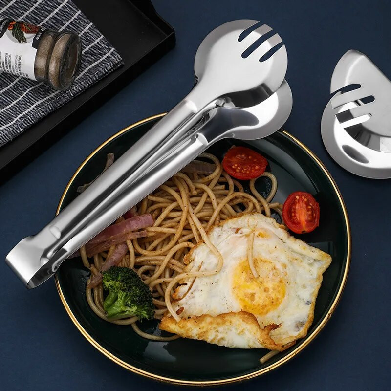 Kuhinjske hvataljke za odreske od nehrđajućeg čelika Neklizajuće Kruh Salata Buffet Kuhanje Višenamjenska stezaljka Kućni restoran Alati za roštilj