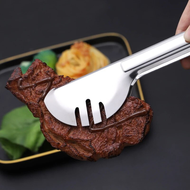 Kuhinjske hvataljke za odreske od nehrđajućeg čelika Neklizajuće Kruh Salata Buffet Kuhanje Višenamjenska stezaljka Kućni restoran Alati za roštilj
