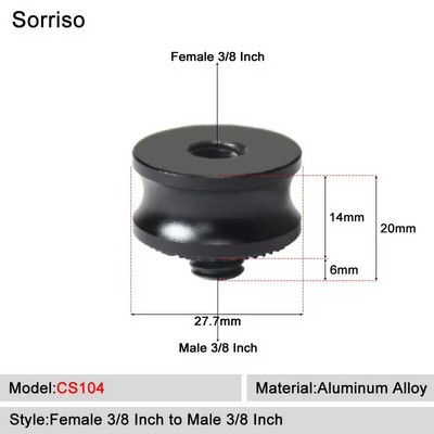 Sorriso ženski 3/8 inča na muški 1/4 3/8" 5/8" M4 M5 M6 M8 M10 M12 adapter za vijke za kameru za fotografiju na postolju za softbox svjetlo