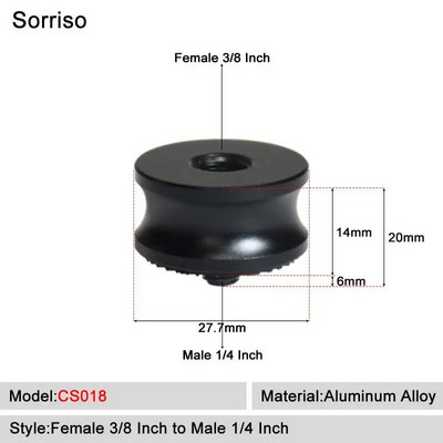 Sorriso ženski 3/8 inča na muški 1/4 3/8" 5/8" M4 M5 M6 M8 M10 M12 adapter za vijke za kameru za fotografiju na postolju za softbox svjetlo