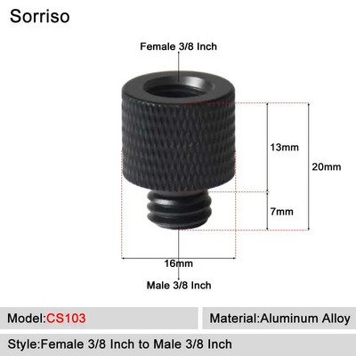 Sorriso ženski 3/8 inča na muški 1/4 3/8" 5/8" M4 M5 M6 M8 M10 M12 adapter za vijke za kameru za fotografiju na postolju za softbox svjetlo