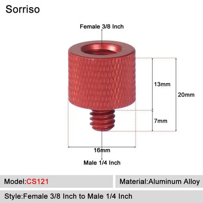 Sorriso ženski 3/8 inča na muški 1/4 3/8" 5/8" M4 M5 M6 M8 M10 M12 adapter za vijke za kameru za fotografiju na postolju za softbox svjetlo