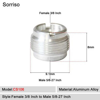Sorriso ženski 3/8 inča na muški 1/4 3/8" 5/8" M4 M5 M6 M8 M10 M12 adapter za vijke za kameru za fotografiju na postolju za softbox svjetlo