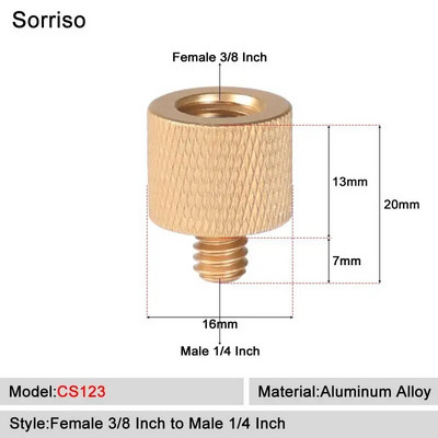Sorriso ženski 3/8 inča na muški 1/4 3/8" 5/8" M4 M5 M6 M8 M10 M12 adapter za vijke za kameru za fotografiju na postolju za softbox svjetlo