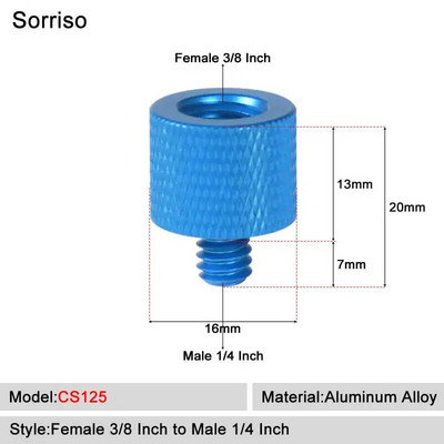Sorriso ženski 3/8 inča na muški 1/4 3/8" 5/8" M4 M5 M6 M8 M10 M12 adapter za vijke za kameru za fotografiju na postolju za softbox svjetlo