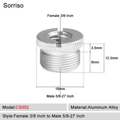 Sorriso ženski 3/8 inča na muški 1/4 3/8" 5/8" M4 M5 M6 M8 M10 M12 adapter za vijke za kameru za fotografiju na postolju za softbox svjetlo
