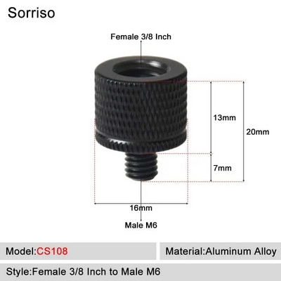 Sorriso ženski 3/8 inča na muški 1/4 3/8" 5/8" M4 M5 M6 M8 M10 M12 adapter za vijke za kameru za fotografiju na postolju za softbox svjetlo