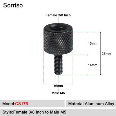 Sorriso ženski 3/8 inča na muški 1/4 3/8" 5/8" M4 M5 M6 M8 M10 M12 adapter za vijke za kameru za fotografiju na postolju za softbox svjetlo