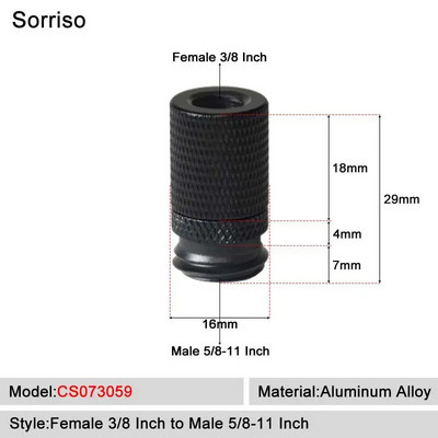 Sorriso ženski 3/8 inča na muški 1/4 3/8" 5/8" M4 M5 M6 M8 M10 M12 adapter za vijke za kameru za fotografiju na postolju za softbox svjetlo