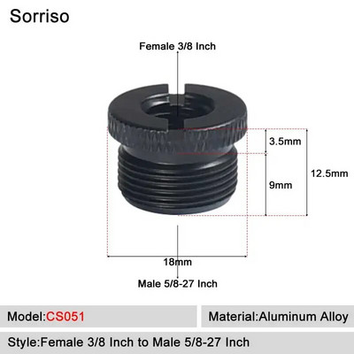 Sorriso ženski 3/8 inča na muški 1/4 3/8" 5/8" M4 M5 M6 M8 M10 M12 adapter za vijke za kameru za fotografiju na postolju za softbox svjetlo