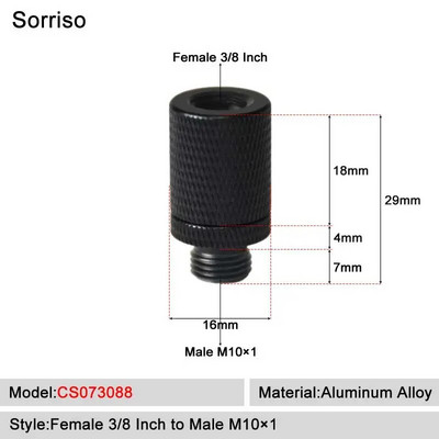 Sorriso ženski 3/8 inča na muški 1/4 3/8" 5/8" M4 M5 M6 M8 M10 M12 adapter za vijke za kameru za fotografiju na postolju za softbox svjetlo