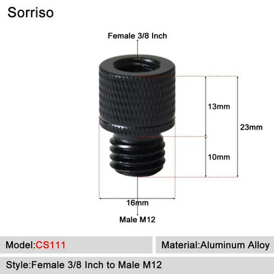 Sorriso ženski 3/8 inča na muški 1/4 3/8" 5/8" M4 M5 M6 M8 M10 M12 adapter za vijke za kameru za fotografiju na postolju za softbox svjetlo
