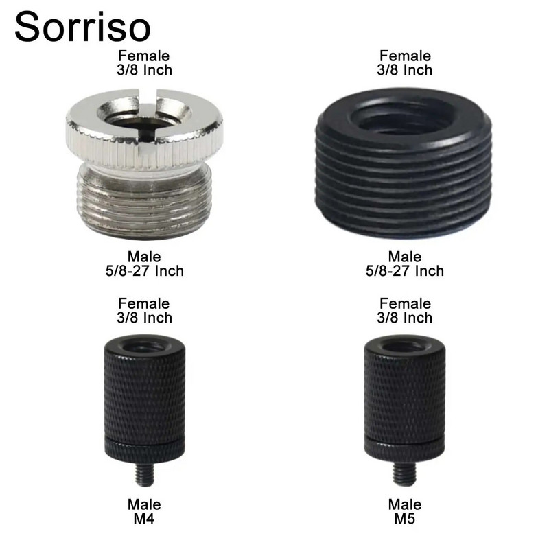 Sorriso ženski 3/8 inča na muški 1/4 3/8" 5/8" M4 M5 M6 M8 M10 M12 adapter za vijke za kameru za fotografiju na postolju za softbox svjetlo
