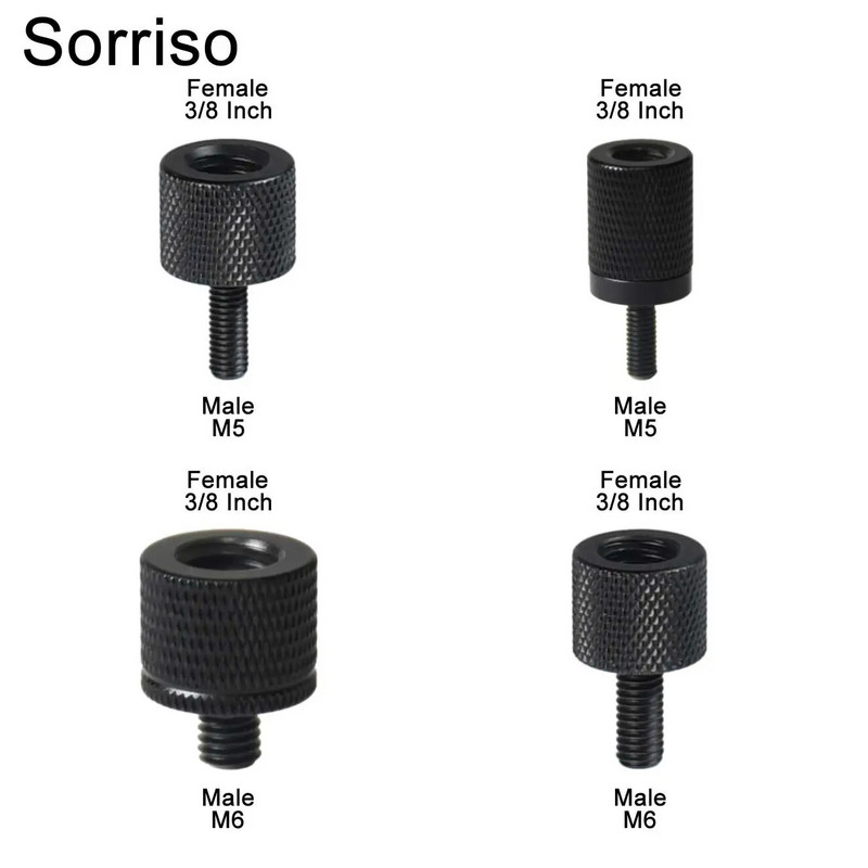Sorriso ženski 3/8 inča na muški 1/4 3/8" 5/8" M4 M5 M6 M8 M10 M12 adapter za vijke za kameru za fotografiju na postolju za softbox svjetlo