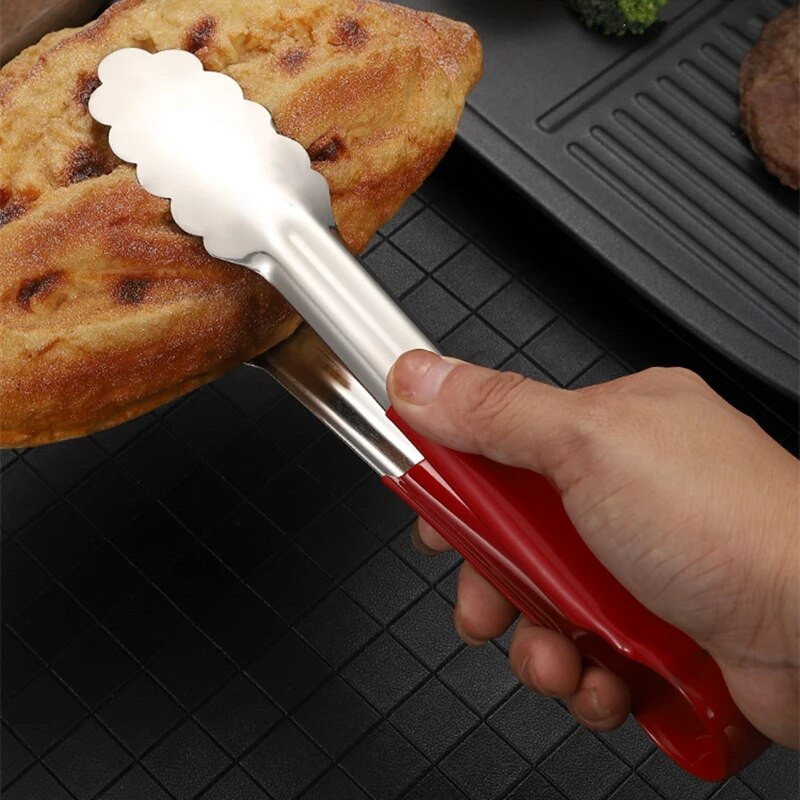 Žiedlapio formos maisto žnyplės neslystančios nerūdijančio plieno kepsninės salotos duonos patiekimo švediško stalo kepimo spaustukas namų virtuvės reikmenims