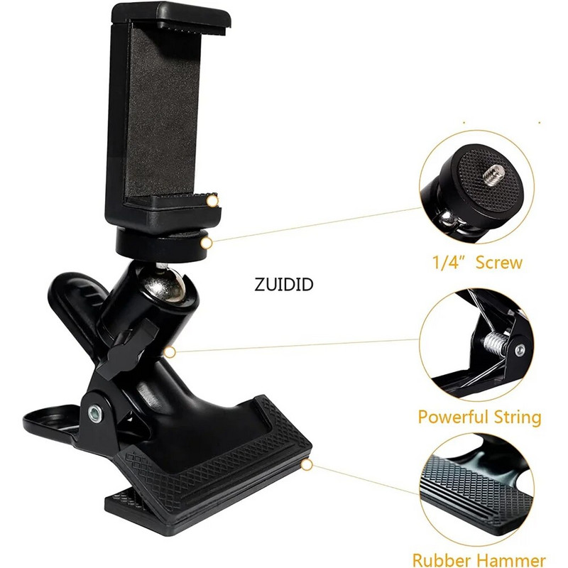 Fém klips háttértámasz bilincsek gumi védőhüvellyel fotóstúdió hátterű konzoltartó fotózási tartozék