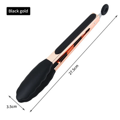 Силиконова щипка за печене на барбекю, кухненска щипка за готвене на салата и сервиране на хляб Незалепваща скоба за барбекю Скоба Инструменти от неръждаема стомана Джаджи