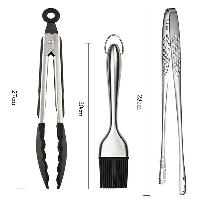 Virtuvės žnyplės BBQ Grilis Mėsos žnyplės Grilis Grilis Silikoninis aliejus Šepetys Maisto žnyplės BBQ Kepimo žnyplės Virtuvės reikmenys